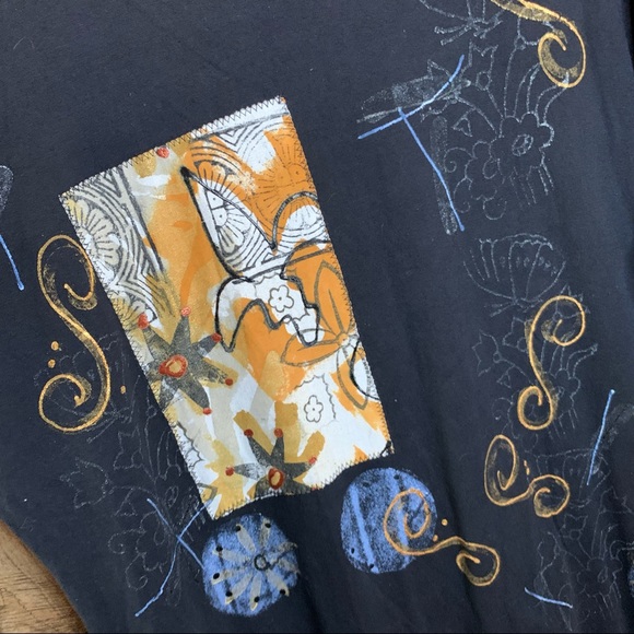 VC Torias Vintage 90's Art to Wear Hand Painted Dress floral - Picture 5 of 10